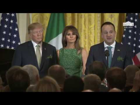 President Trump Delivers Remarks at the Shamrock Bowl Presentation by Prime Minister Varadkar