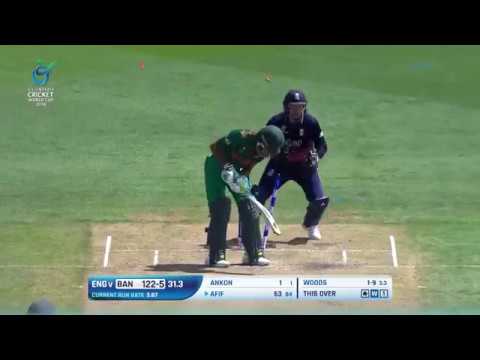 U19CWC Nissan Play of the Day – Woods bowls Afif Hossain!