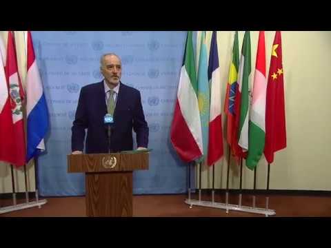 Bashar Jaafari (Syria) on the situation in the Middle East (Syria) – Media Stakeout (19 March 2018)