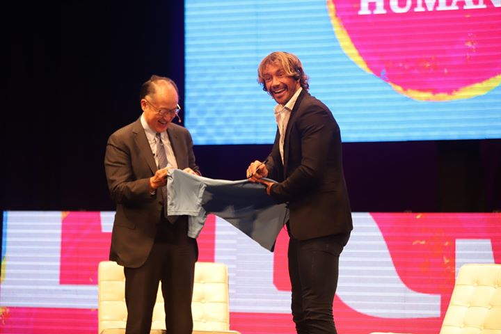 World Bank Group President Jim Yong Kim  joined soccer star …