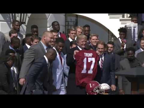 President Trump Hosts the 2017 NCAA Football National Champions the Alabama Crimson Tide