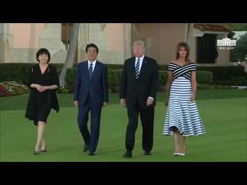 President Trump and The First Lady Friendship Walk with the Prime Minister of Japan