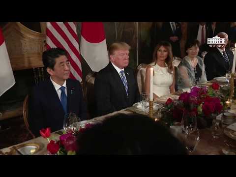President Trump and The First Lady have a Social Dinner with the Prime Minister of Japan