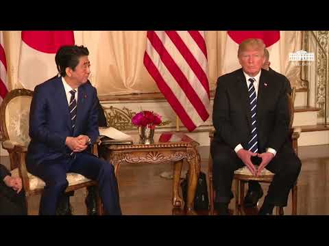 President Trump has a Restricted Bilateral Meeting with the Prime Minister of Japan