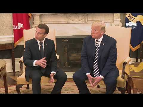 President Trump has a Restricted Bilateral Meeting with the President of France