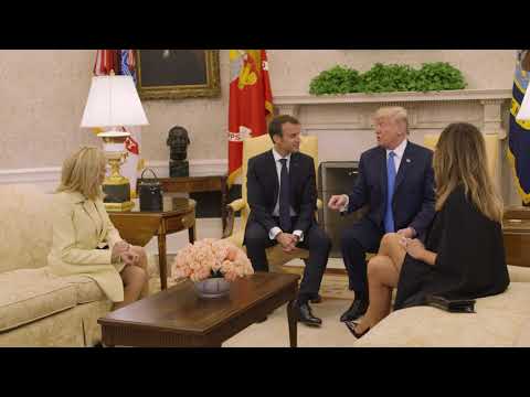 The Arrival of the President of France and Mrs. Macron to the White House
