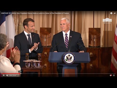 Vice President Pence Holds a Lunch in Honor of the President of France