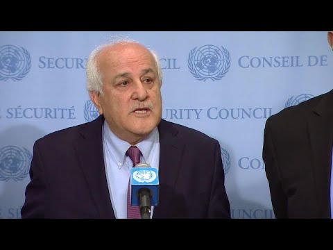 Riyad H. Mansour (Palestine) on the situation in Palestine – Media Stakeout (20 April 2018)