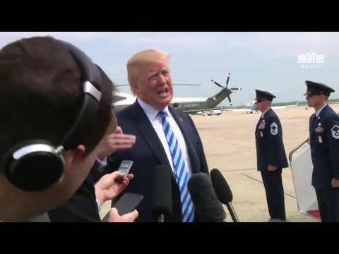 President Trump Makes a Statement Prior to Boarding AirForce One