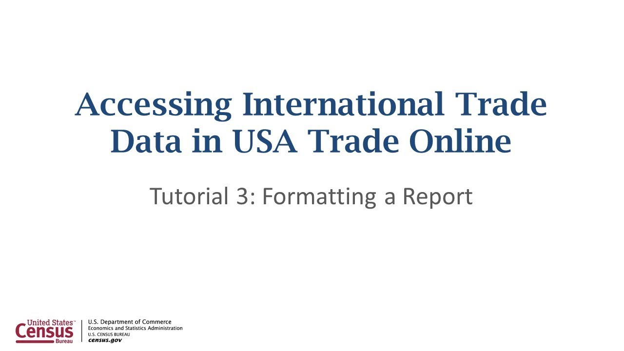“USA Trade Online” Tutorial 2: How do I find a commodity code?