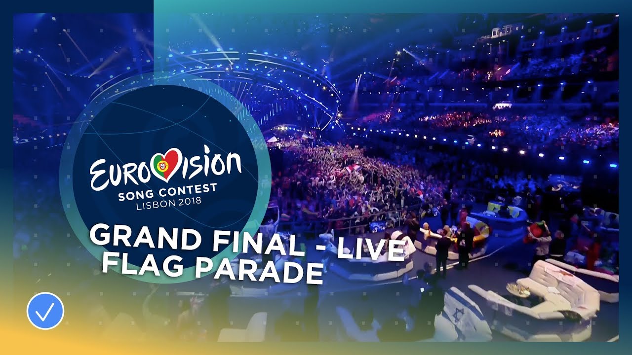 The flag parade with the Beatbombers at the Grand Final of the 2018 Eu…