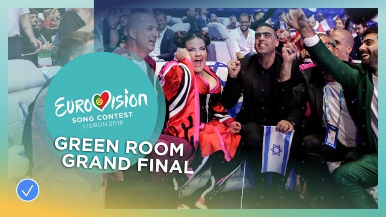 Reactions in the green room during the Grand Final of the 2018 Eurovis…