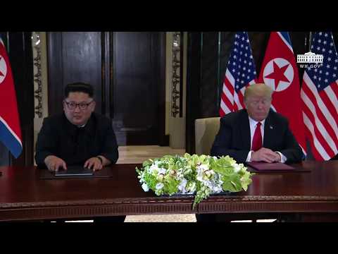 President Trump and North Korean Leader Kim Jong Un Signs a Declaration of Friendship