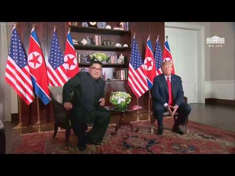 President Trump Participates in a 1:1 Meeting with North Korean Leader Kim Jong Un