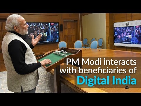PM Modi interacts with beneficiaries of Digital India programme across the Nation, via VC