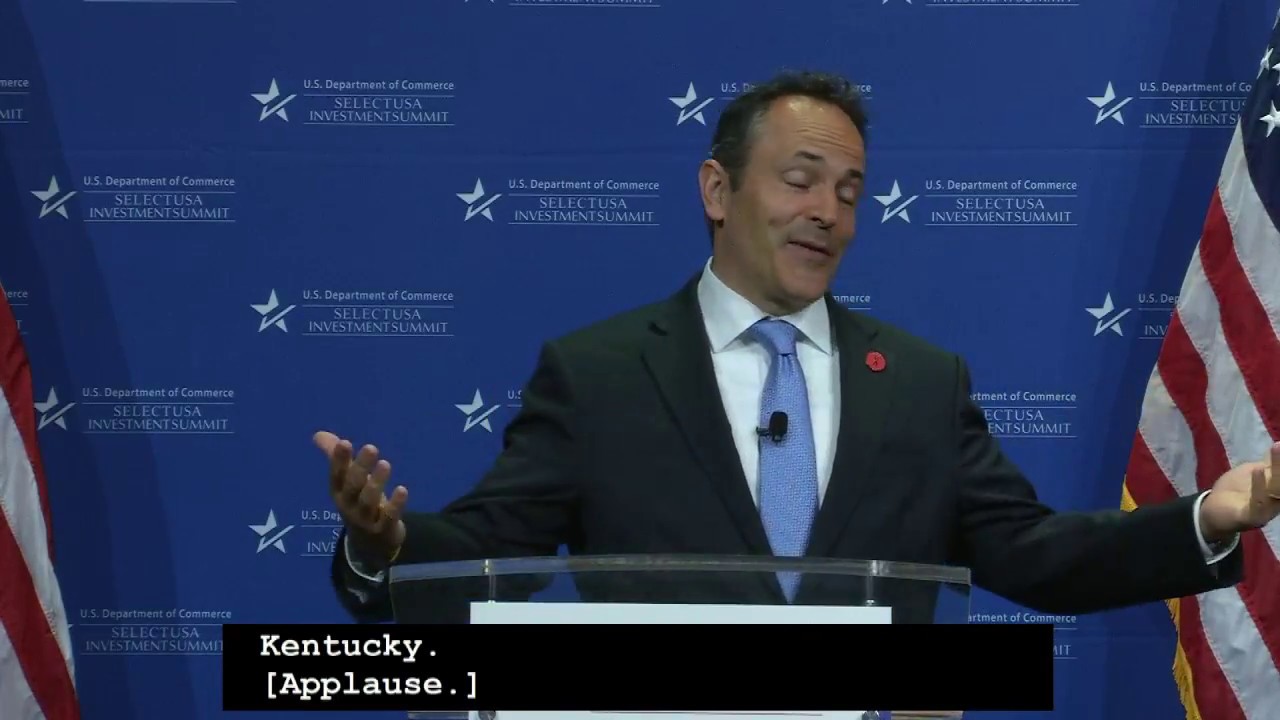 Governor Bevin of Kentucky: SelectUSA Investment Summit 2018