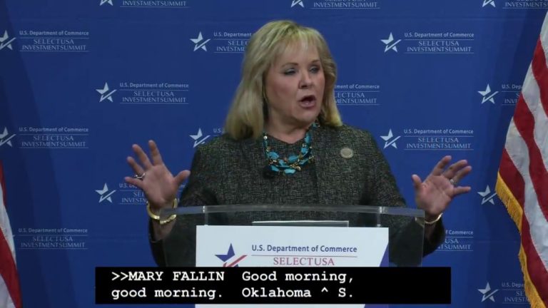Governor Fallin of Oklahoma: SelectUSA Investment Summit 2018