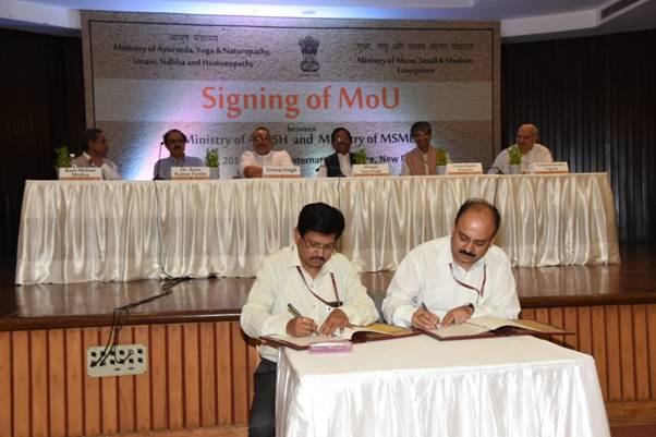 Ministries of MSME and Ayush Sign MoU for the Development of Ayu…