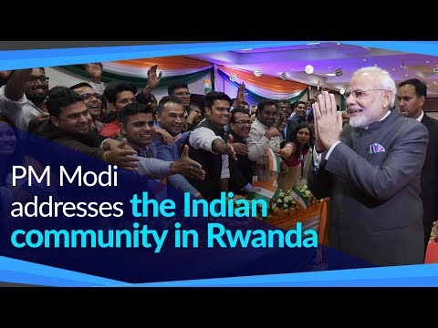 PM Modi addresses the Indian community in Rwanda