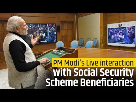 PM Modi interacts with beneficiaries of various Social Security schemes via NM App