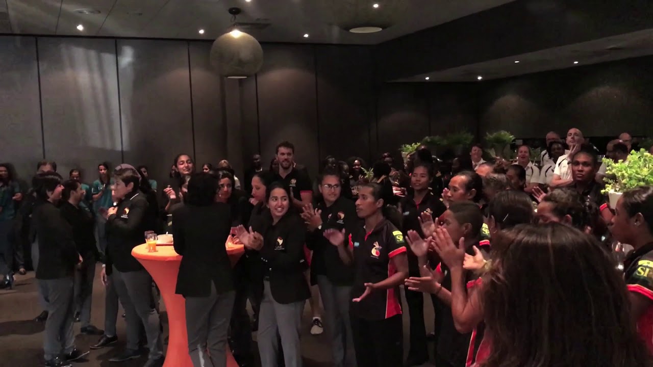 Papua New Guinea sing at WT20 opening event