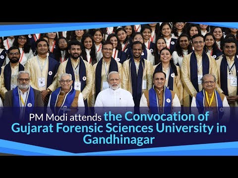 PM Modi attends the Convocation of Gujarat Forensic Sciences University in Gandhinagar, Gujarat