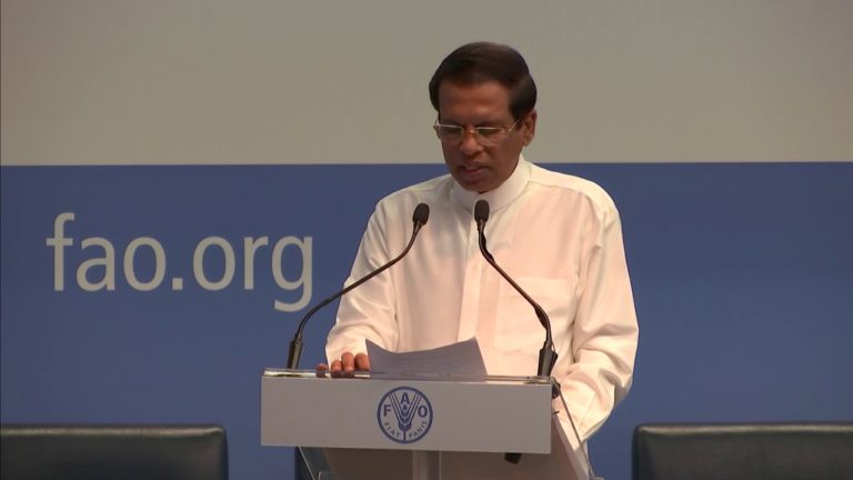 H.E. Maithripala Sirisena addresses the opening of the 6th World Forest…