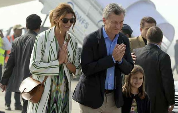 Argentina President Macri arrives in India