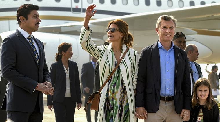 Argentina President Macri arrives in India